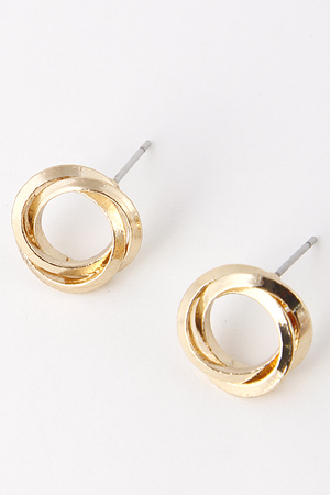 Roll Twisted Circle Stud Earring 5DCA3